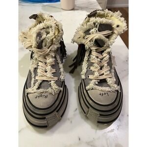 Rebecca White Women's Grey Embellished Funk Punk Sneakers for Women 40 9/9.5